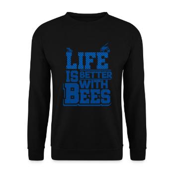 bees - Unisex Sweatshirt - black - Front - Alina (178cm) & Michal (187cm)