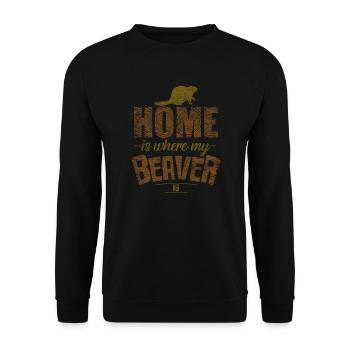 castor - Sweat-shirt Unisexe - noir - Devant - Alina (178cm) & Michal (187cm)