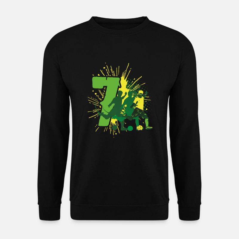 Fußball 7. Geburtstag 7 Jahre - Unisex Pullover - Schwarz