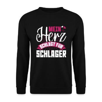 Schlager love - Unisex Sweatshirt - black - Front - Alina (178cm) & Michal (187cm)