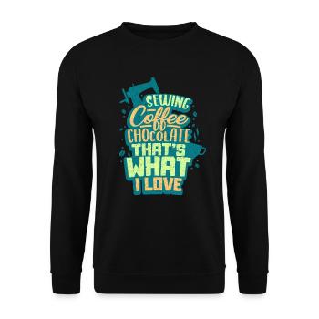 Sewing sewing machine - Unisex Sweatshirt - black - Front - Alina (178cm) & Michal (187cm)