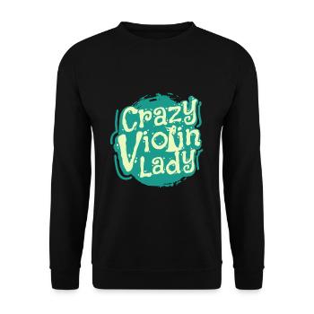 Geige - Unisex Pullover - Schwarz - Vorne - Alina (178cm) & Michal (187cm)