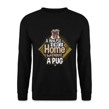 Mops - Unisex Pullover - Schwarz - Vorne - Alina (178cm) & Michal (187cm)