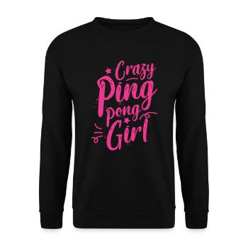 Fille de tennis de table - Sweat-shirt Unisexe - noir - Devant - Alina (178cm) & Michal (187cm)