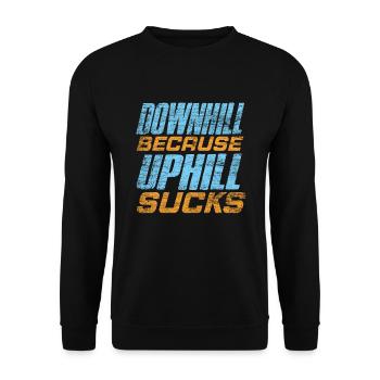 Downhill mountain bike - Unisex Sweatshirt - black - Front - Alina (178cm) & Michal (187cm)