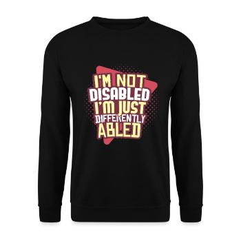 Behinderung Rollstuhl - Unisex Pullover - Schwarz - Vorne - Alina (178cm) & Michal (187cm)