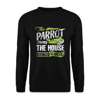 Perroquet - Sweat-shirt Unisexe - noir - Devant - Alina (178cm) & Michal (187cm)