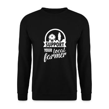 Landwirt - Unisex Pullover - Schwarz - Vorne - Alina (178cm) & Michal (187cm)