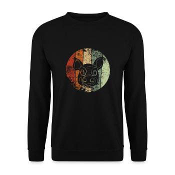 Schwein - Unisex Pullover - Schwarz - Vorne - Alina (178cm) & Michal (187cm)