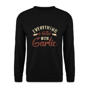 garlic - Unisex Sweatshirt - black - Front - Alina (178cm) & Michal (187cm)