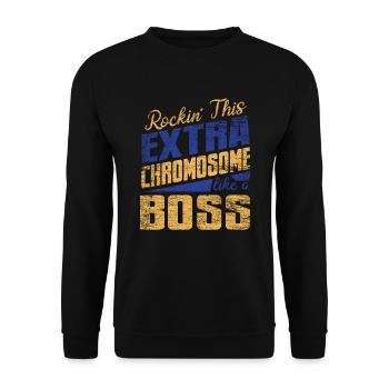 Down Syndrom - Unisex Pullover - Schwarz - Vorne - Alina (178cm) & Michal (187cm)