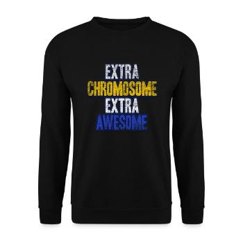 Down Syndrom - Unisex Pullover - Schwarz - Vorne - Alina (178cm) & Michal (187cm)