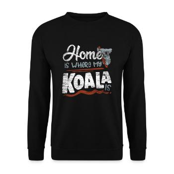 Koala bear - Unisex Sweatshirt - black - Front - Alina (178cm) & Michal (187cm)