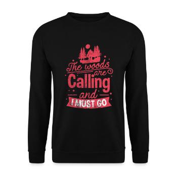 The forest is calling - Unisex Sweatshirt - black - Front - Alina (178cm) & Michal (187cm)