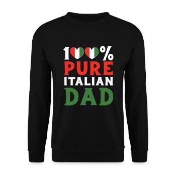 Italie papa Italiens - Sweat-shirt Unisexe - noir - Devant - Alina (178cm) & Michal (187cm)