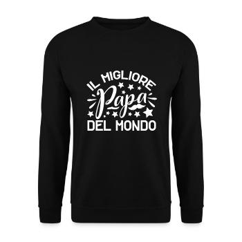 Best dad in the world Italian - Unisex Sweatshirt - black - Front - Alina (178cm) & Michal (187cm)