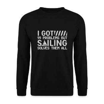 Segeln Segelboot - Unisex Pullover - Schwarz - Vorne - Alina (178cm) & Michal (187cm)