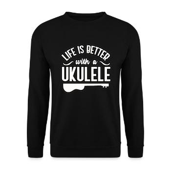 Ukulele - Unisex Pullover - Schwarz - Vorne - Alina (178cm) & Michal (187cm)