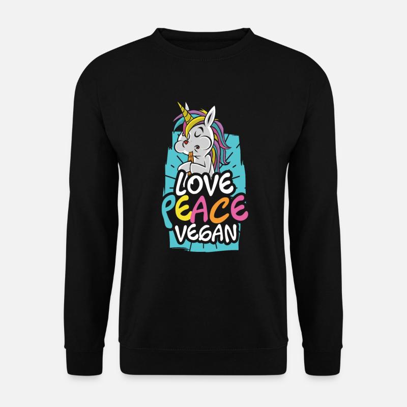 Vegan Einhorn Veganer - Unisex Pullover - Schwarz