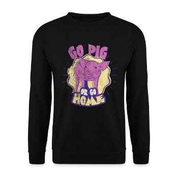 porc - Sweat-shirt Unisexe - noir - Devant - Alina (178cm) & Michal (187cm)