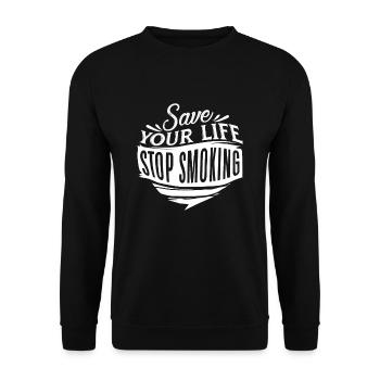 Quit Smoking - Unisex Sweatshirt - black - Front - Alina (178cm) & Michal (187cm)