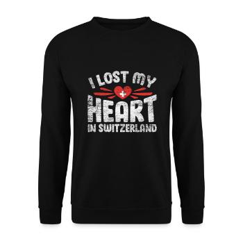 Switzerland - Unisex Sweatshirt - black - Front - Alina (178cm) & Michal (187cm)