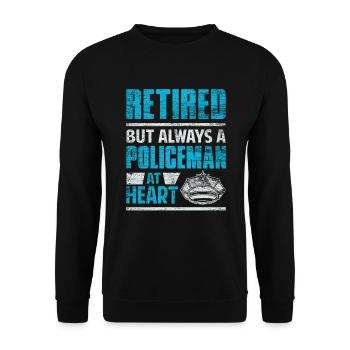 Police pensioner cop retirement - Unisex Sweatshirt - black - Front - Alina (178cm) & Michal (187cm)