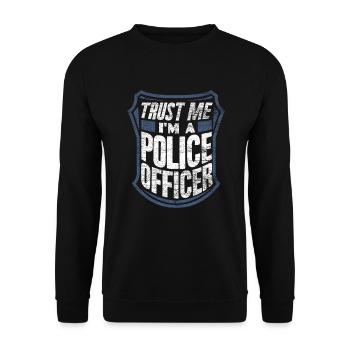 Officier de police - Sweat-shirt Unisexe - noir - Devant - Alina (178cm) & Michal (187cm)