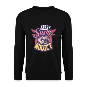 sushi - Unisex Sweatshirt - black - Front - Alina (178cm) & Michal (187cm)