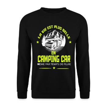 CAMPING CAR - Sweat-shirt Unisexe - noir - Devant - Alina (178cm) & Michal (187cm)