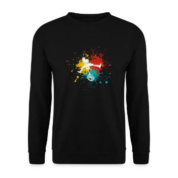 Einrad - Unisex Pullover - Schwarz - Vorne - Alina (178cm) & Michal (187cm)