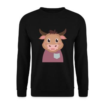 Taureau vache - Sweat-shirt Unisexe - noir - Devant - Alina (178cm) & Michal (187cm)