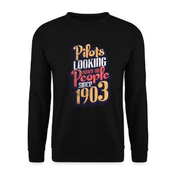 pilot - Unisex Sweatshirt - black - Front - Alina (178cm) & Michal (187cm)