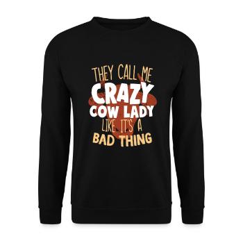 Cow peasant woman - Unisex Sweatshirt - black - Front - Alina (178cm) & Michal (187cm)