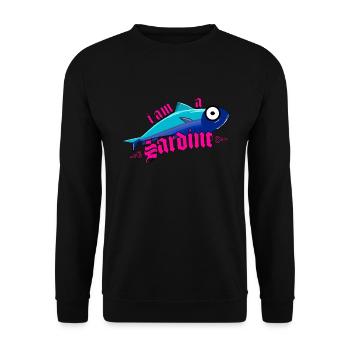 Sardine - I am a Sardine - Italien - La Sardine - Unisex Pullover - Schwarz - Vorne - Alina (178cm) & Michal (187cm)