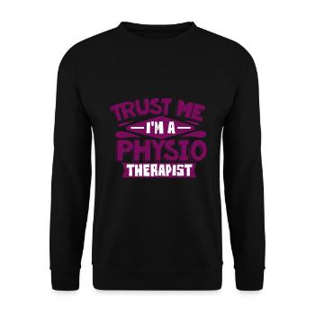 Physiotherapist - Unisex Sweatshirt - black - Front - Alina (178cm) & Michal (187cm)