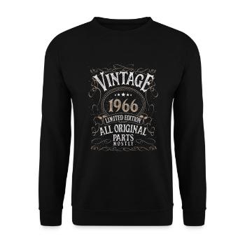 Born in 1966 - Unisex Sweatshirt - black - Front - Alina (178cm) & Michal (187cm)