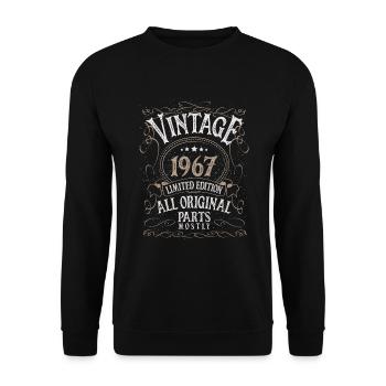 Né en 1967 - Sweat-shirt Unisexe - noir - Devant - Alina (178cm) & Michal (187cm)