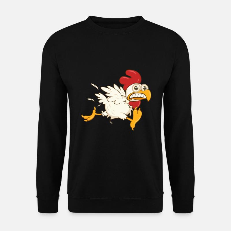 Running chicken. Funny farmer chickens - Unisex Sweatshirt - black
