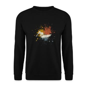 Surfer Vintage Surfen - Unisex Pullover - Schwarz - Vorne - Alina (178cm) & Michal (187cm)