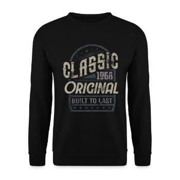 Birthday born 1968 - Unisex Sweatshirt - black - Front - Alina (178cm) & Michal (187cm)