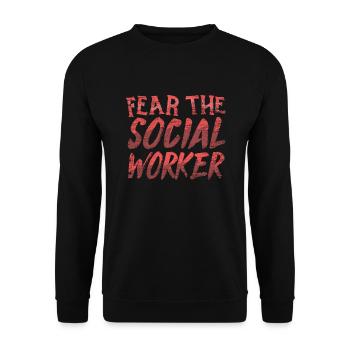 Travailleur social travailleur social - Sweat-shirt Unisexe - noir - Devant - Alina (178cm) & Michal (187cm)