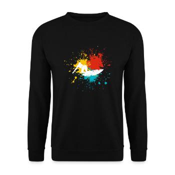 Surfer Surfen - Unisex Pullover - Schwarz - Vorne - Alina (178cm) & Michal (187cm)