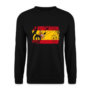 Spain music flag - Unisex Sweatshirt - black - Front - Alina (178cm) & Michal (187cm)
