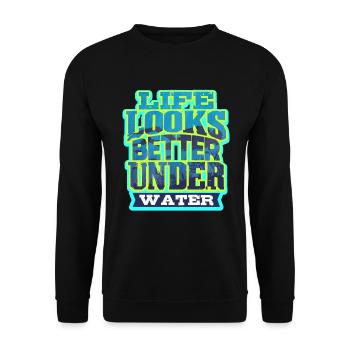 Tauchen Taucher - Unisex Pullover - Schwarz - Vorne - Alina (178cm) & Michal (187cm)