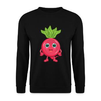 Radieschen Gemüse - Unisex Pullover - Schwarz - Vorne - Alina (178cm) & Michal (187cm)