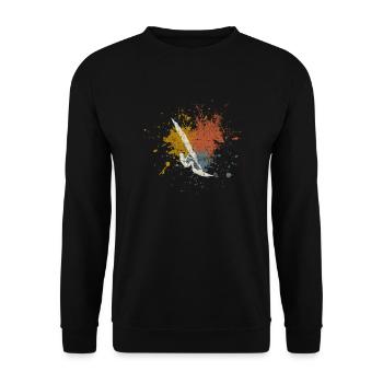 Planche à voile surfer vintage - Sweat-shirt Unisexe - noir - Devant - Alina (178cm) & Michal (187cm)