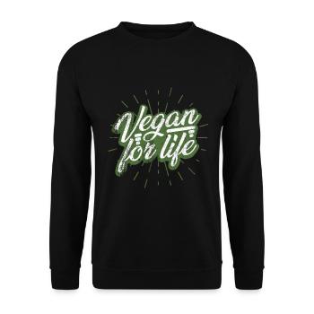 Vegan Veganer - Unisex Pullover - Schwarz - Vorne - Alina (178cm) & Michal (187cm)