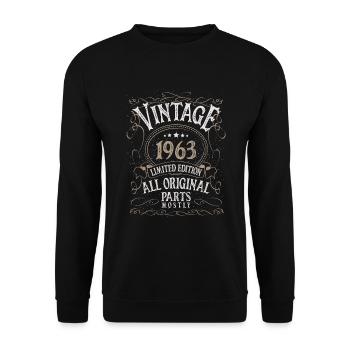 1963 anniversaire millésime millésime - Sweat-shirt Unisexe - noir - Devant - Alina (178cm) & Michal (187cm)