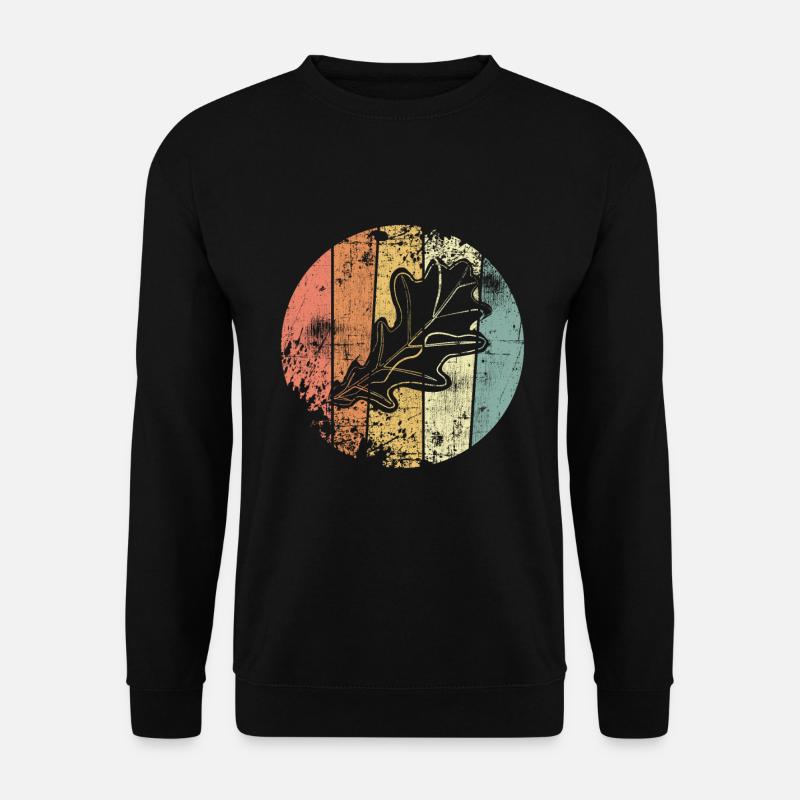 Eiche Eichenblatt Vintage Herbst - Unisex Pullover - Schwarz